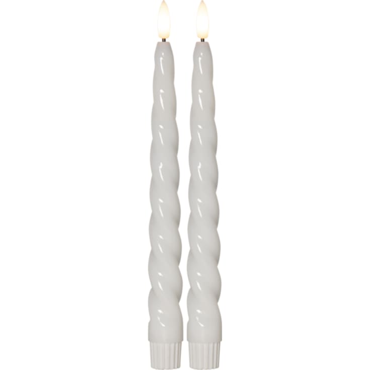 Star Trading Flamme Shine snoede LED middagslys 25cm hvid 2-pak