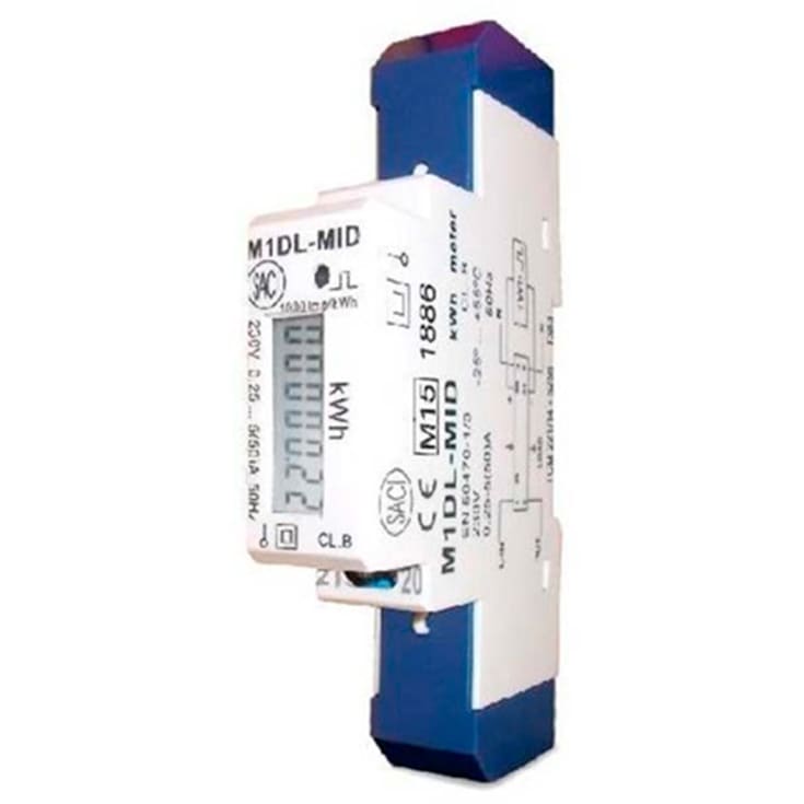 KWH måler 1-faset LCD 5(50)A 1 modul, MID godkendt, M1DLMID