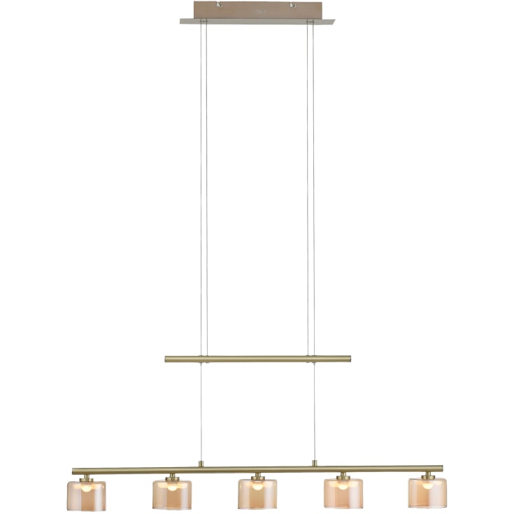 Hydra langbordspendel med klare glas skærme, messing