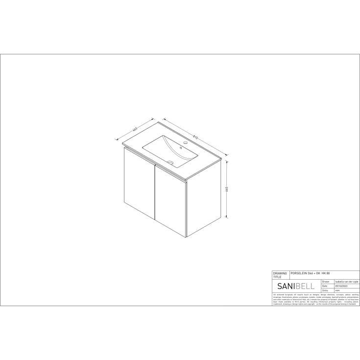 Sanibell Online møbelpakke, usamlet, 81x46 cm, mat antracit