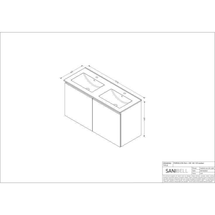 Sanibell Online møbelpakke, usamlet, 121x46 cm, mat sort