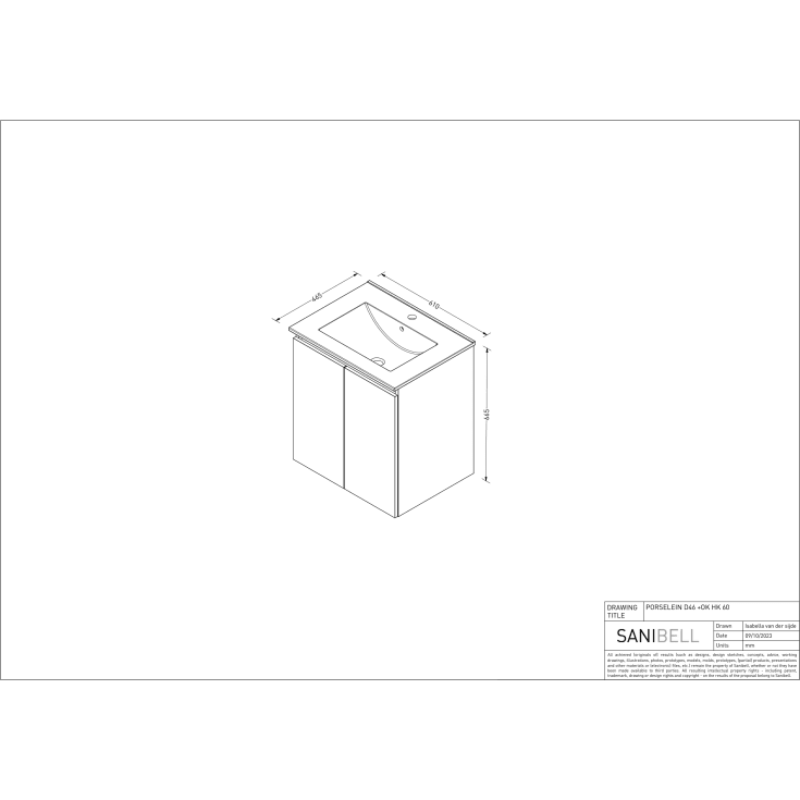 Sanibell Online möbelpaket, 61x46 cm, matt vit
