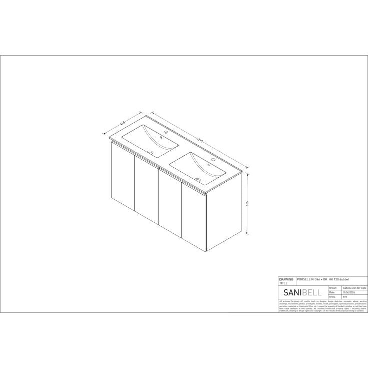 Sanibell Online möbelpaket, 121x46 cm, vit högglans