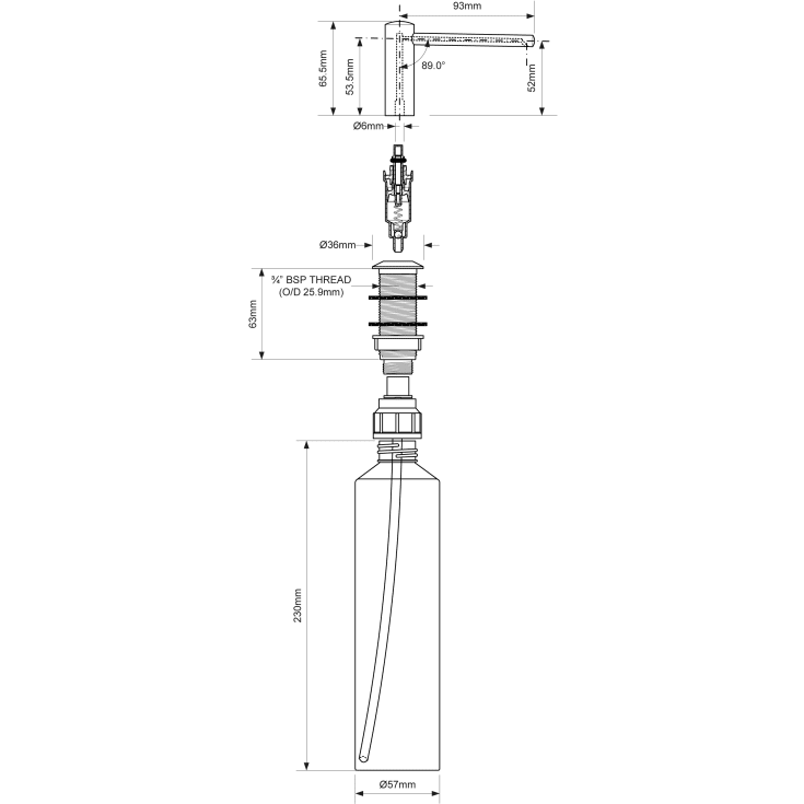 Intra sæbedispenser, krom