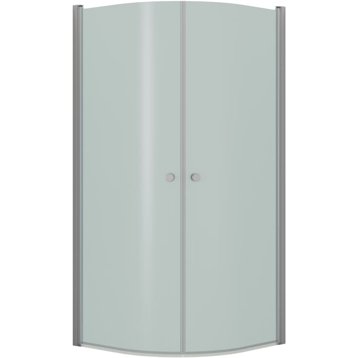 Dansani Match brusehjørne, model E+E, 89x89 cm, frostet glas, satin profil