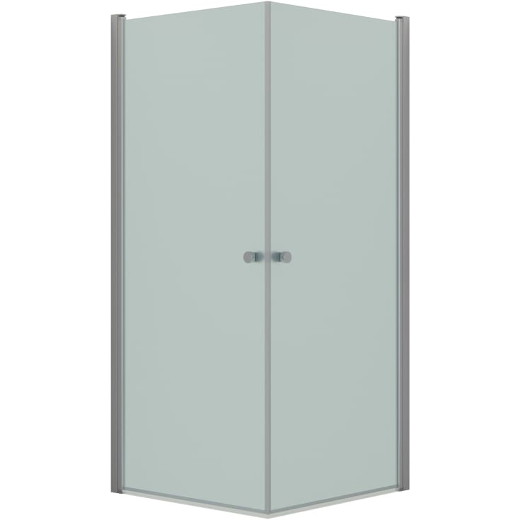 Dansani Match brusehjørne, model A+A, 89x89 cm, frostet glas, satin profil