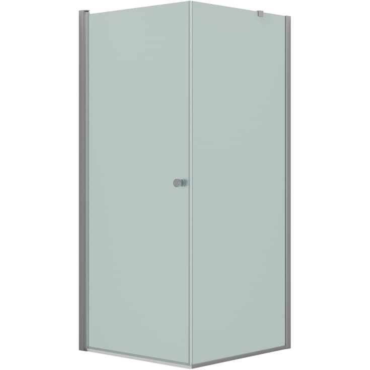 Dansani Match brusehjørne, model A+D, dør og væg, 89x89 cm, frostet glas, satin profil