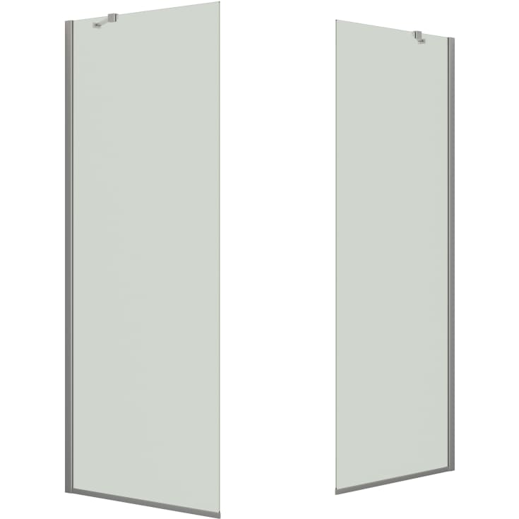 Dansani Match walk in bruseløsning, model D+D, 77 cm, klart glas, satin profil