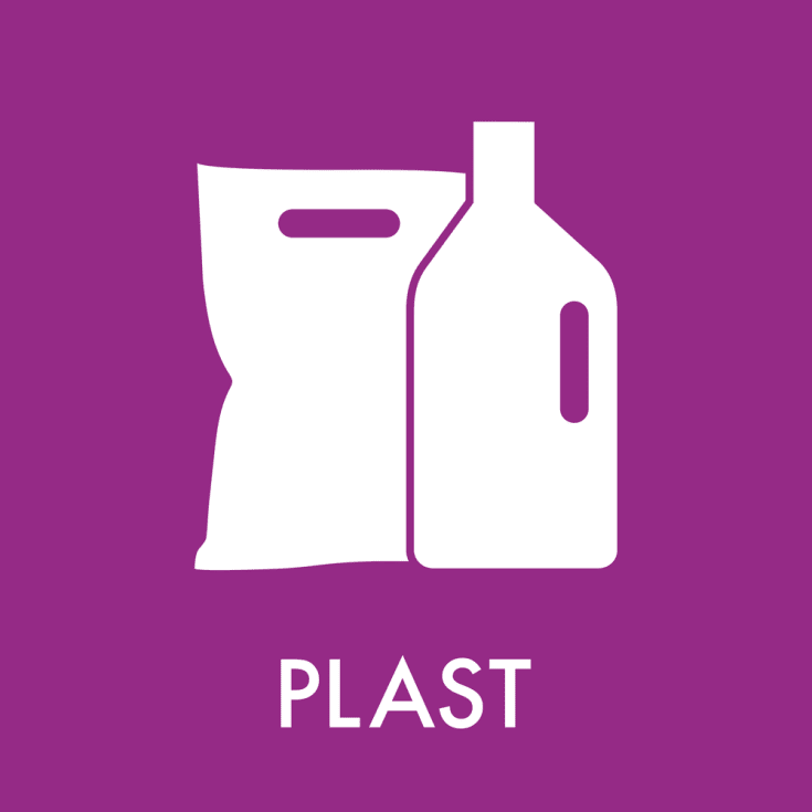 Plastpiktogram, i folie, självhäftande, 12 x 12 cm, lila