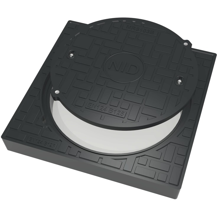 NID fast ramme med deksel, for Ø600 mm foringsrør, 12,5 tonn, kompositt