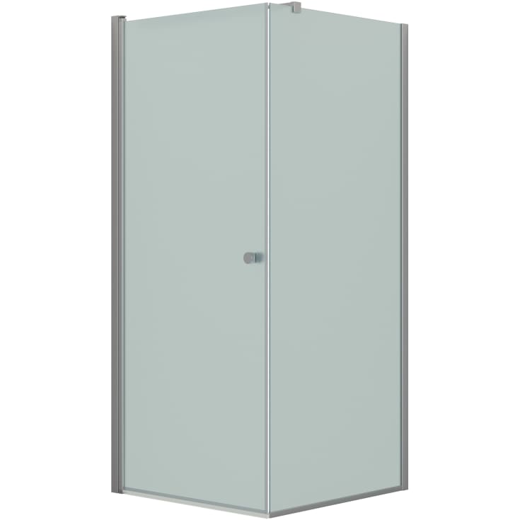 Dansani Match brusehjørne, model A+D, dør og væg, 69x69 cm, frostet glas, satin profil