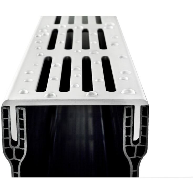 Star Drain afløbsrende, 100 cm, grå aluminium