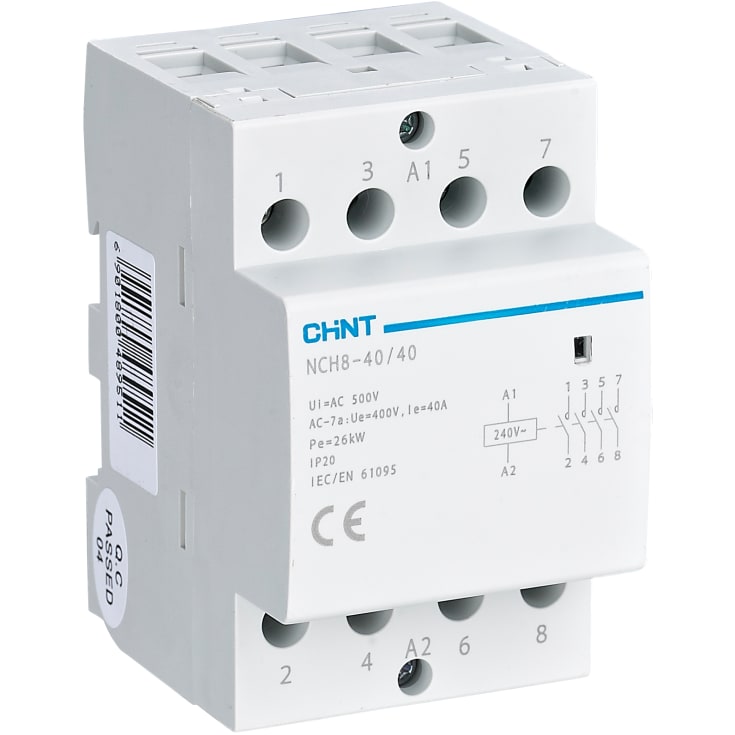 Chint NCH8-40/40 Modulkontaktor, 230V, 4 slutte, 40A