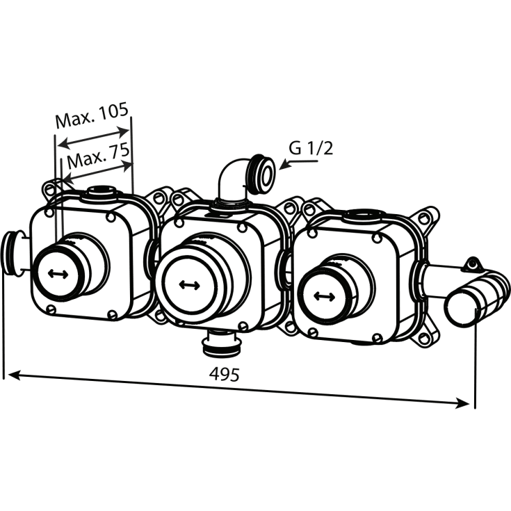 Damixa BS1 indbygningsdel med lækagesikringer