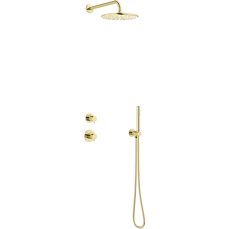 Damixa Silhouet DS1 brusesæt, vandbesparende, poleret messing