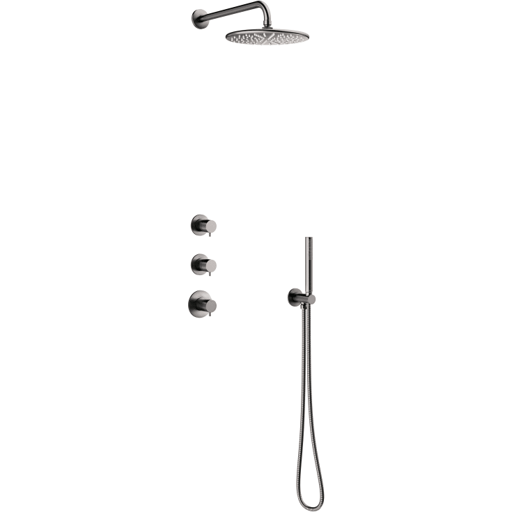 Damixa Silhouet XS1 brusesæt, vandbesparende, sort krom