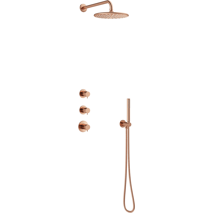 Damixa Silhouet XS1 brusesæt, vandbesparende, børstet kobber