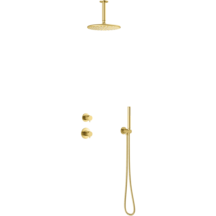 Damixa Silhouet DS2 dusjsett, vannbesparende, børstet messing