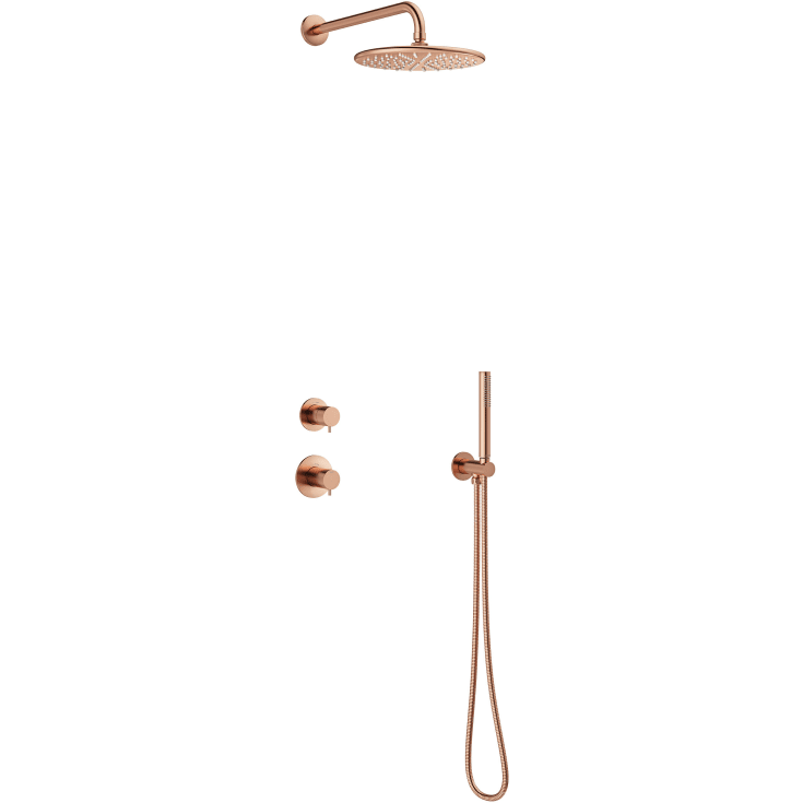 Damixa Silhouet DS1 brusesæt, vandbesparende, børstet kobber