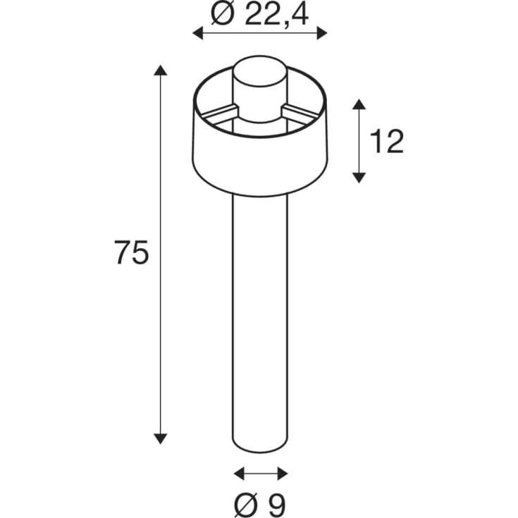 SLV Photoni pullert, sort, 75 cm