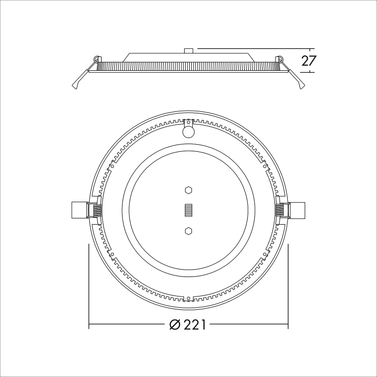 THORNeco Downlight ZOE 220mm 19W 2000lm 3K-4K hvid DALI