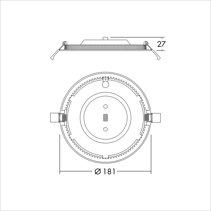 THORNeco Downlight ZOE 165mm 9,5W 1000/850/650lm 3K-4K hvid
