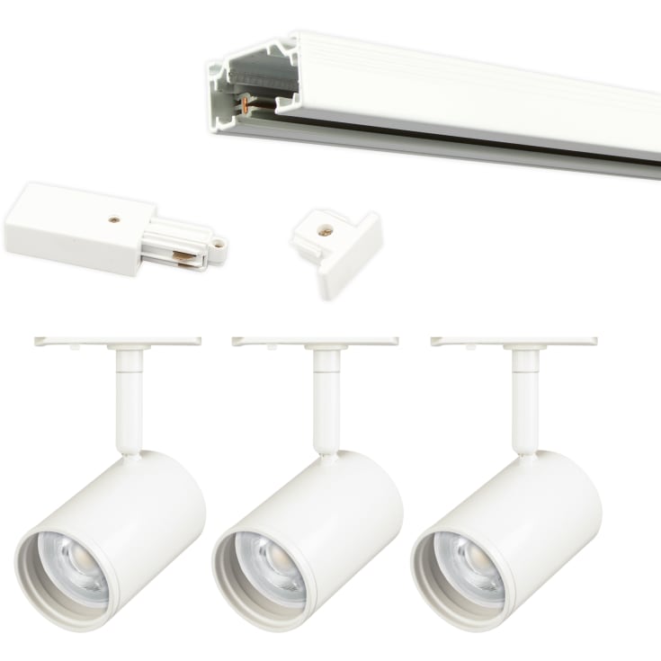 Scan Products Mita strømskinne med skinnespots, tilslutning & endestykke, hvid