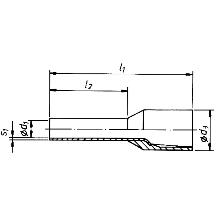 500 st Anslutningsrör Isolerad 1,5 mm², L: 8/14 mm svart, DIN 46228 del 4