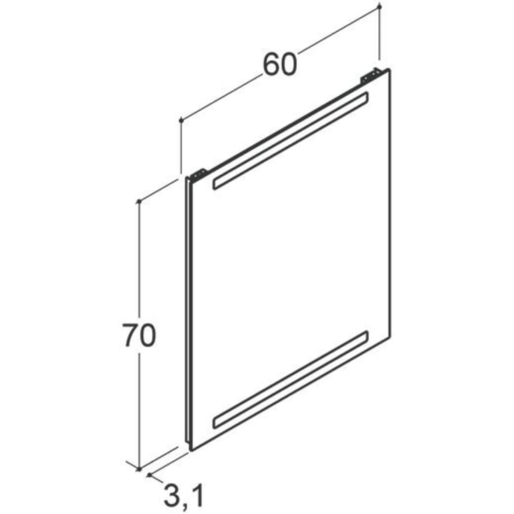 Dansani Repeat spejl med lys, sensor, 60x70 cm