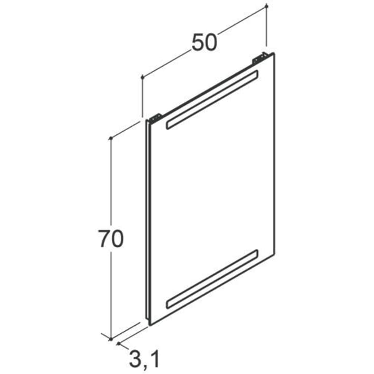 Dansani Repeat spejl med lys, 50x70 cm