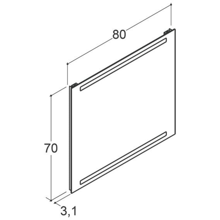 Dansani Repeat spejl med lys, 80x70 cm