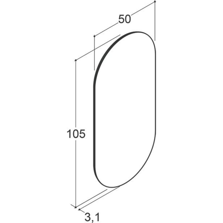 Dansani Corona spejl med lys, 105x50 cm