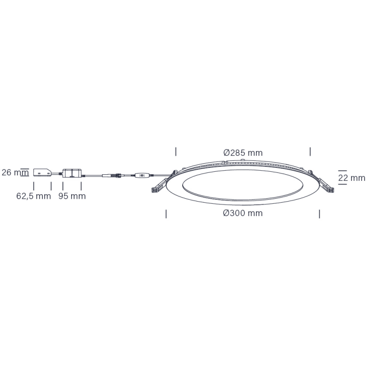 Nordtronic Lucette G2 indbygningsspot, Ø30 cm