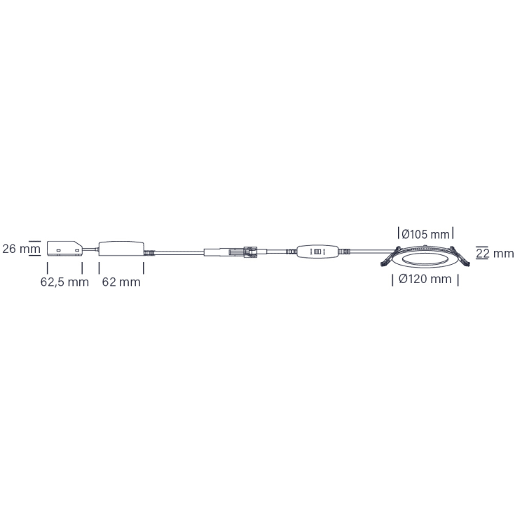 Nordtronic Lucette G2 infälld spotlight, Ø12 cm