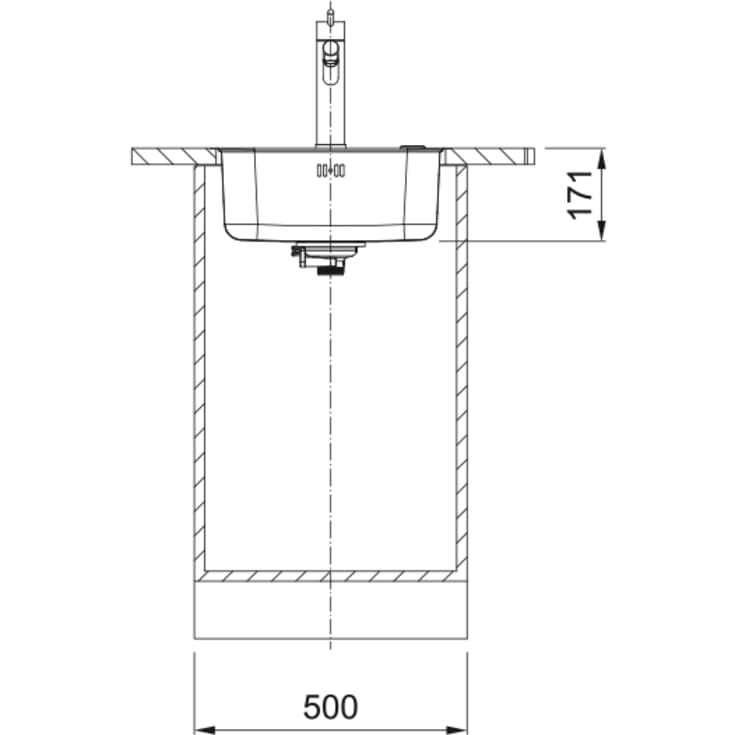 Franke SRX køkkenvask, 44,1x44,1 cm, poleret rustfrit stål