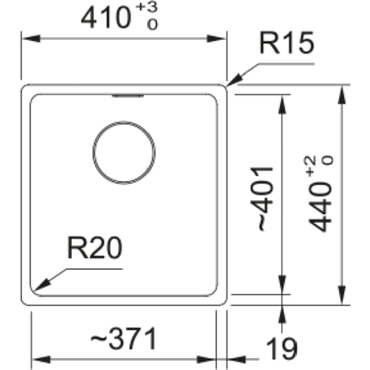 Franke Maris køkkenvask, 41x44 cm, grå