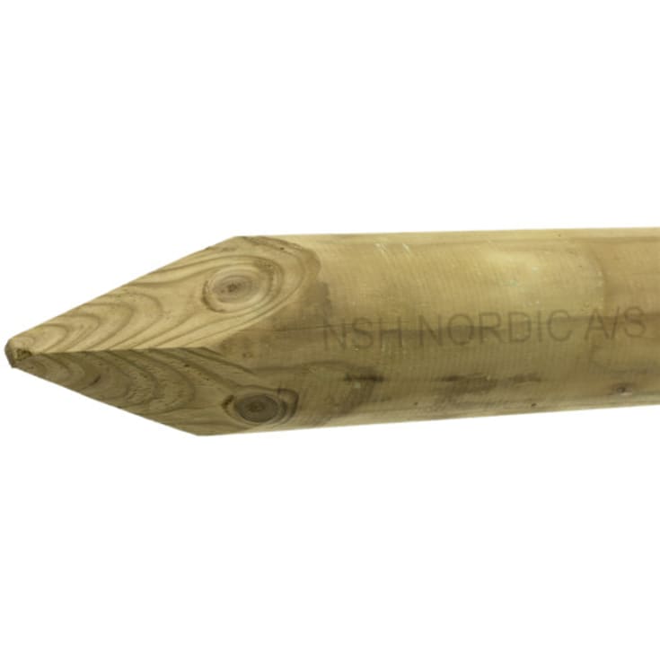 NSH træpæl 6 x 175 cm, rund, trykimprægneret