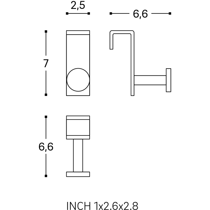 Cosmic Stick håndklædekrog, mat hvid