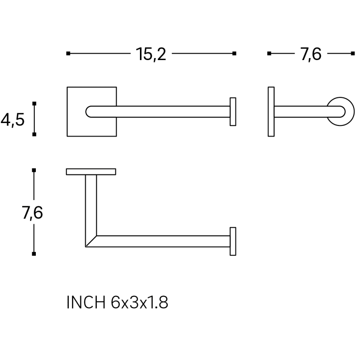 Cosmic Stick toiletrulleholder, mat sort