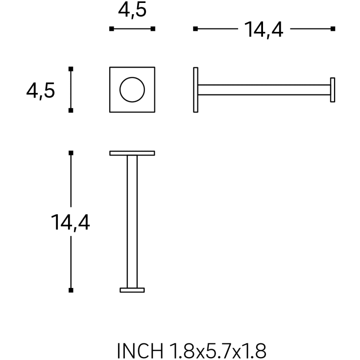 Cosmic Stick toiletrulleholder, krom