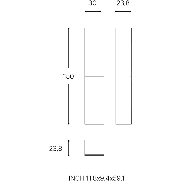 Cosmic B-Best høyskap, 30x150 cm, eik