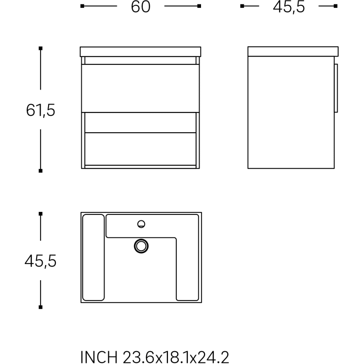 Cosmic B-Best møbelpakke, 60x61,5 cm, mat hvid