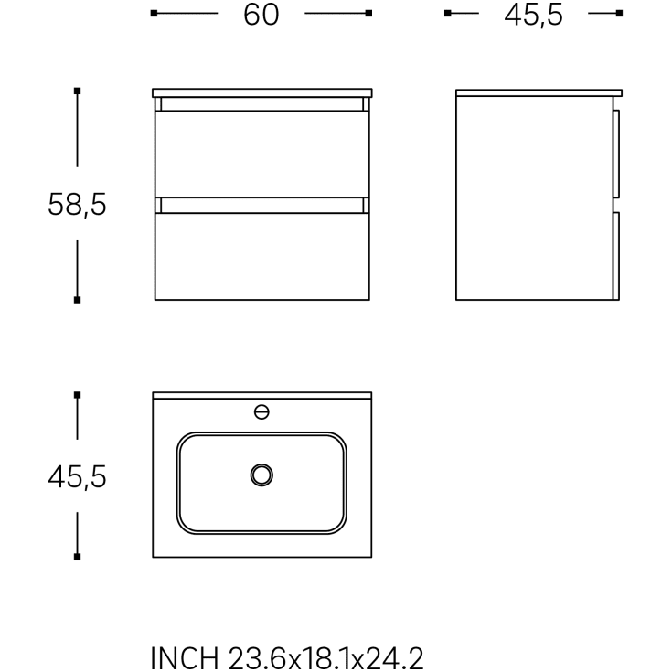 Cosmic B-Best møbelpakke, 60x61,5 cm, mat hvid