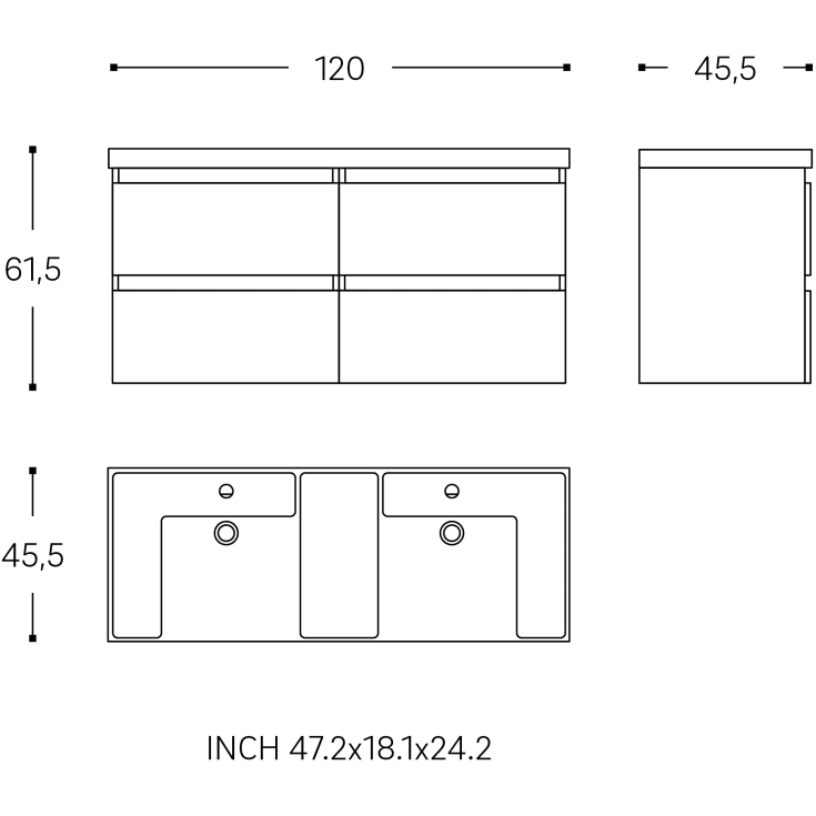 Cosmic B-Best møbelpakke, 120x61,5 cm, hvid højglans