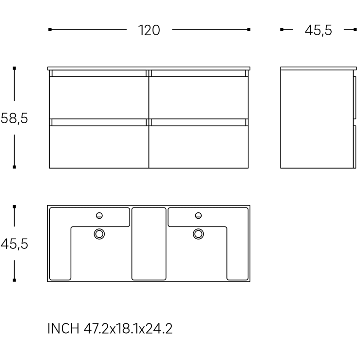 Cosmic B-Best møbelpakke, 120x61,5 cm, valnød