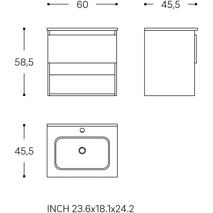 Cosmic B-Best møbelpakke, 60x61,5 cm, hvid højglans