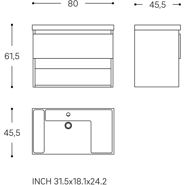Cosmic B-Best møbelpakke, 80x61,5 cm, valnød