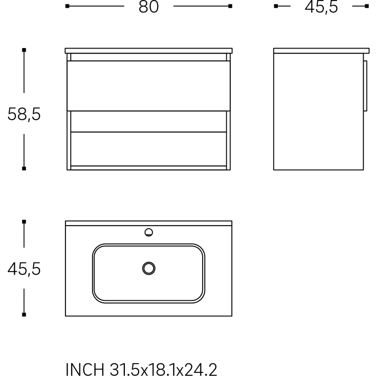 Cosmic B-Best møbelpakke, 80x61,5 cm, eg