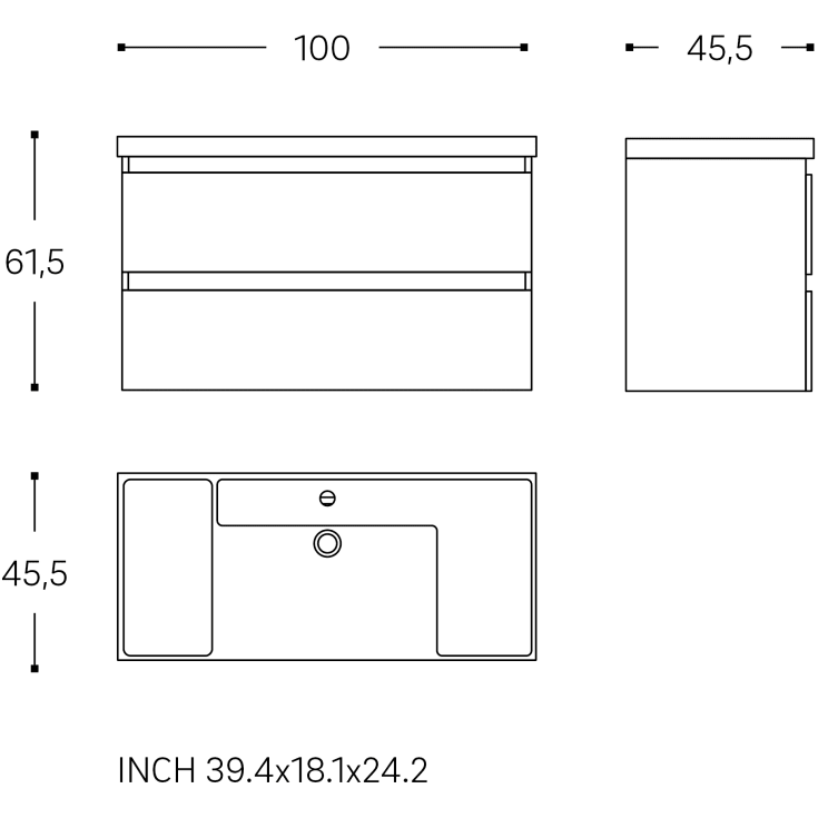 Cosmic B-Best møbelpakke, 100x61,5 cm, mat hvid