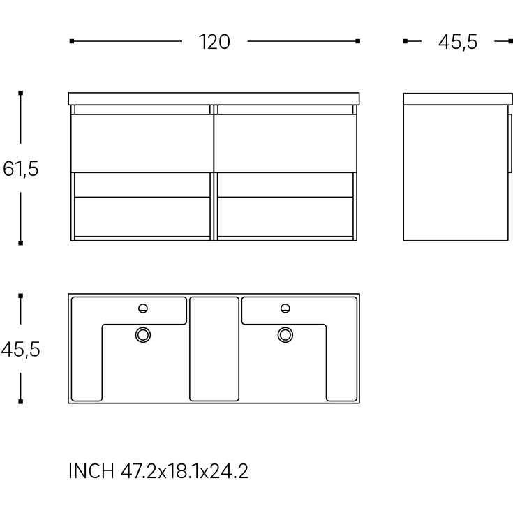Cosmic B-Best möbelpaket, 120x61,5 cm, vit högglans